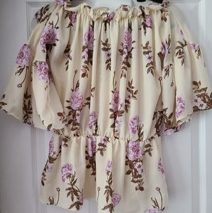 Floral off the shoulder blouse
